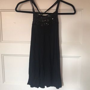 Black Beaded cross back tank